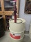 IH Engine oil No 1 55 gallon barrel empty with pump good condition