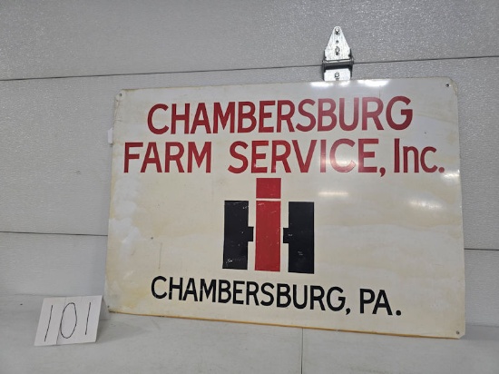 Chambersburg Farm Service Inc Chambersburg PA metal sign fair condition one sided