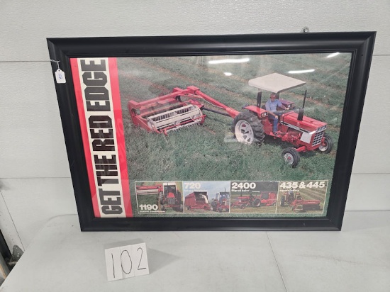 Framed IH original poster Get the Red Edge includes mower conditioner good condition