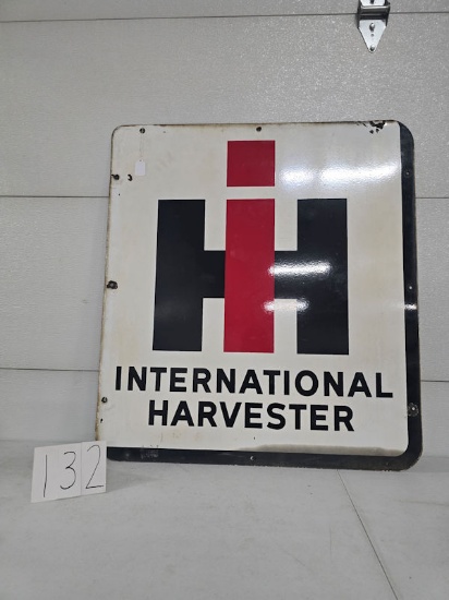 Metal original IH sign good condition 30" by 33"
