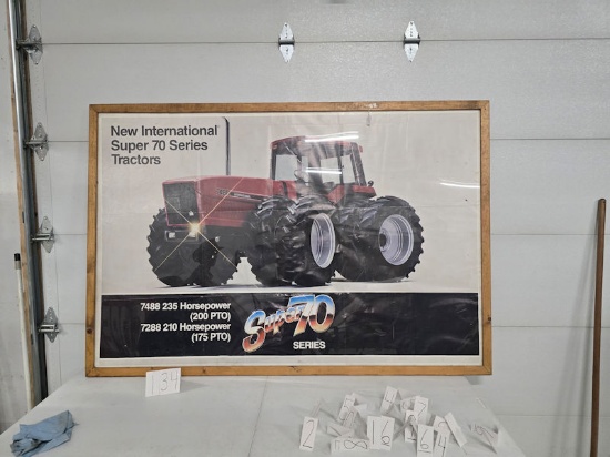 Framed IH original brochure 74" by 50" good condition Super 70 series