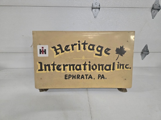 Original double-sided Heritage IH Ephrata display sign metal 30" by 18" good condition