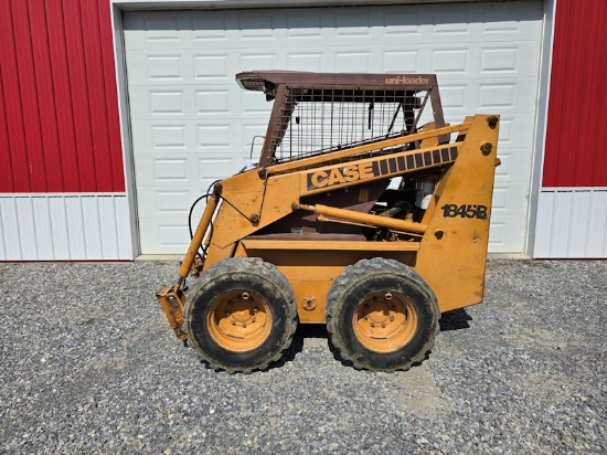 Case 1845B Skid loader diesel quick attach 5074 approx hours tires are 30%