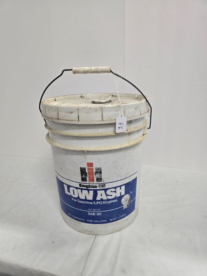 IH  engine oil low ash 5 gallon bucket almost full good condition