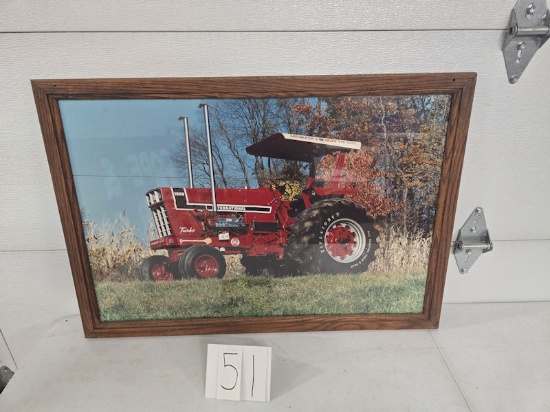 Original framed 22" by 32" picture of Jeff Showaker's restored 1568 tractor excellent condition