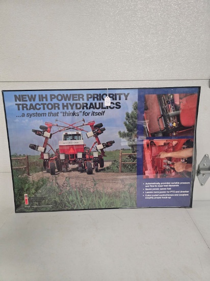 Framed Original New Ih Power Priority Tractor Hydraulics poster 36" by 24" good condition