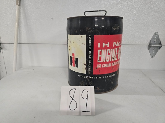 IH no 1 engine oil 5 gallon can empty fair condition
