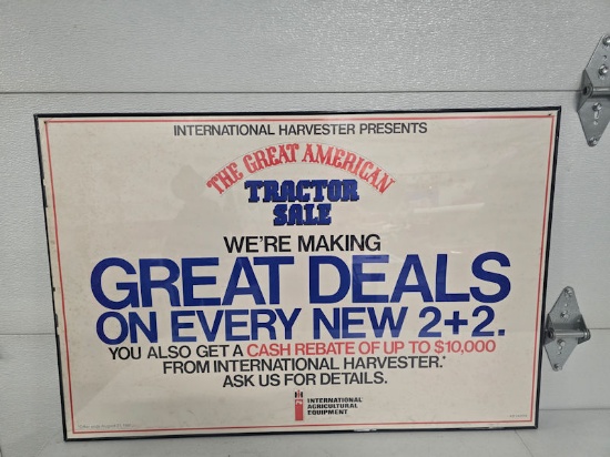 Framed Original Great American Deals IH 2 + 2 36" by 24" good condition