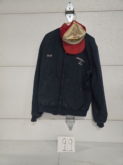 Red Cap large winter shop jacket Showaker's IH Sales Jeff Showaker for donation Kidney Foundation in