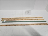 4 wooden yard sticks Etown Farm Eq HB Duvall Chambersburg Impl CH Myers