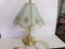Vintage Floral Glass Shade Lamp - See Notes