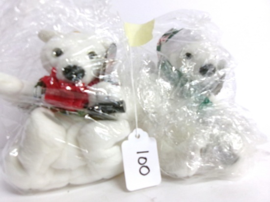 2 Coca-cola Collectable Plaush Polar Bears