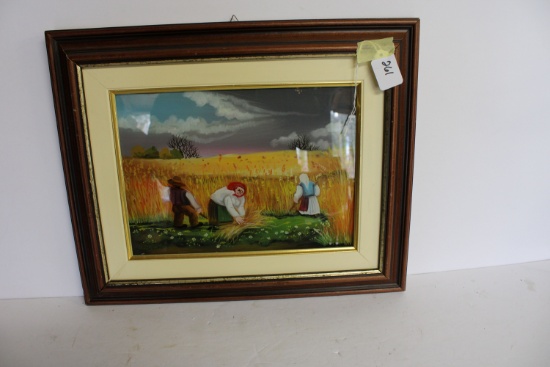 Croatian Signedoriginal Oil Painted Glass By Branimir Bijelic