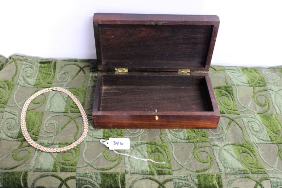 Steel Necklace With Wooden Jewelry Box