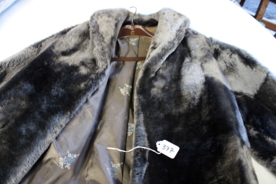 Womans Gray Fur Coat