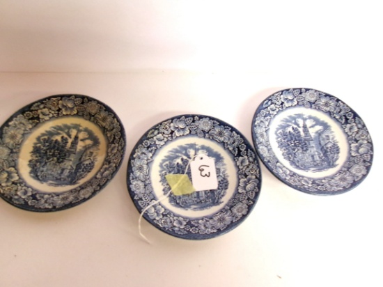 Liberty Blue Staffordshire England Plates