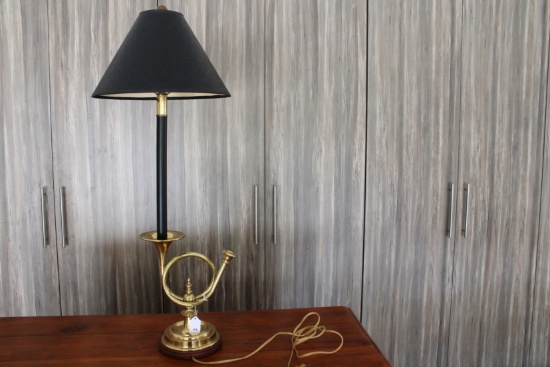 Brass Horn Desk Lamp