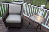 Rattan Swivel Outdoor chair and table