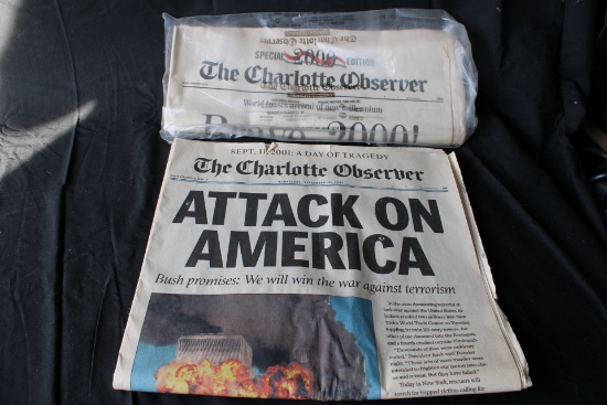 Vintage Charlotte Observer News Papers