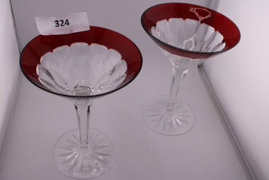 Waterford Crystal Talon Martini, Red Tall pair