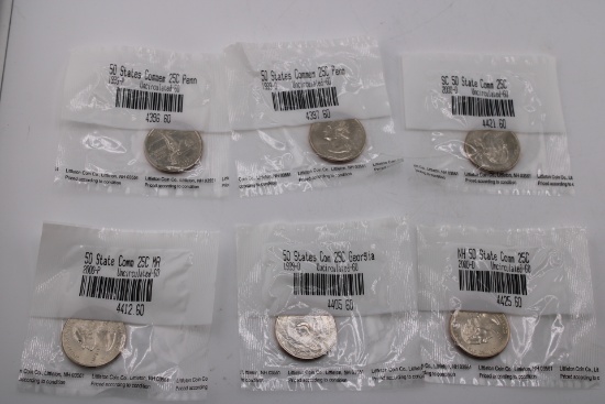 Six Uncirculated Sealed Quarters
