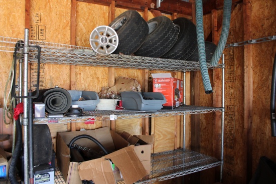 Metal Rack and Contents