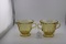Vintage Amber Federal Glass Madrid Open Sugar Bowl and Cream Pitcher