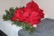 5 Red Ponsettia Stems and 8Ft Holly Berry Garland