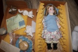 Dolls by Jerri Porcelain Doll. The Milk Maiden. Includes all accessories, packing list, box, shippin