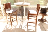 Bar Height Table and Chairs. Signs of wear. Table is 30