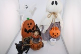 Boo Lot, Baby BOO John Motzer, Boo Pumkin Girl w Cat, BOO Wooden DÃ©cor