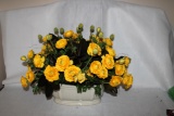 Spring Flowe Arrangement with White Ceramic Vase
