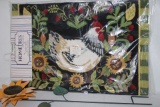 New Rooster Rug with Sunflower Ground Insert