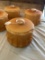 Four Victorian Caramel Cased Lamp Shades
