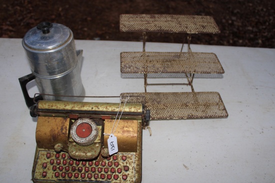 Tin Type Writer, rack and stainless boiler