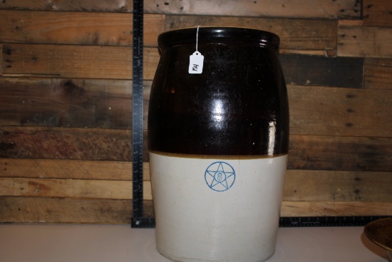 Vintage Blue Star Stoneware 8 Gallon Butter churn