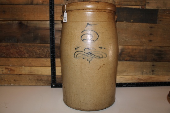 Antique salt Glazed Stoneware Crock 5 Gallon Butter Churn