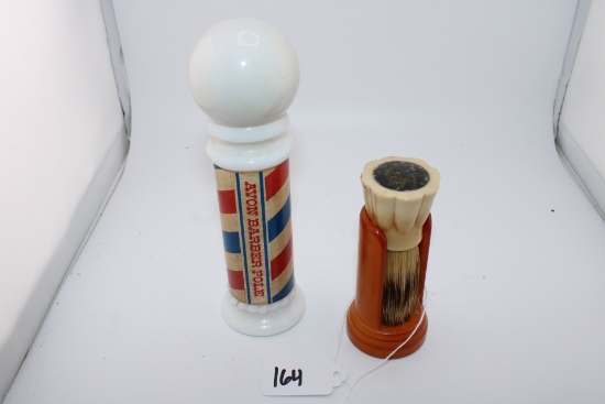 Vintage Shave Lot Avon Barber Pole Wild Country After Shave, Stanley Home Shave Brush