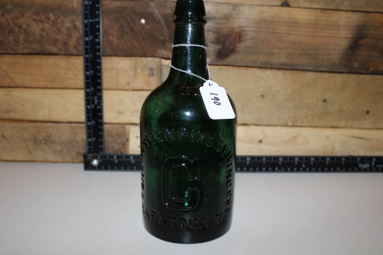 Congress & Empire Spring Water Green Glass Jug