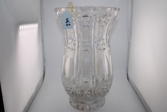 Lausitzer Bleikristall Clear Cut 12"T Vase