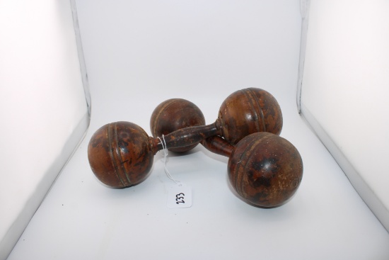 Antique Wooden Hand Weights
