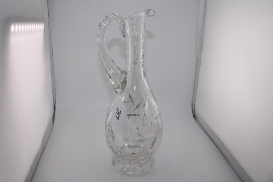 Vintage Crystal Pinwheel Cut Glass Decanter
