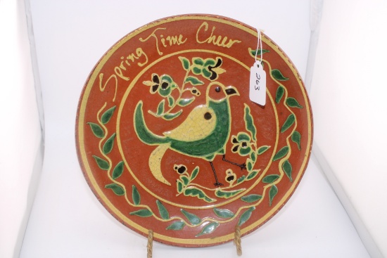 Small Round Turtlecreek Lead Glaze Decorative Plate. 10"