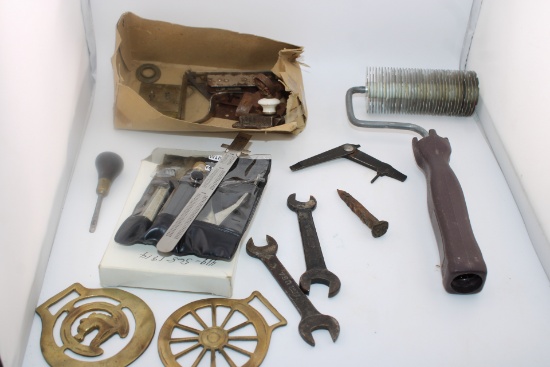 Vintage Tools, Locks, Fiberglass Roller