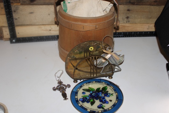 Vintage Bucket and Letter Holder