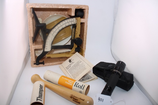Smith & Wesson Mini Flashlight, Paper roll Thumper, vintage Counter Balance