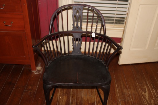 Antique High-backed Ash Elm Country Windsor Arm Chair