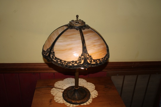 Antique Original Slag Glass Lamp