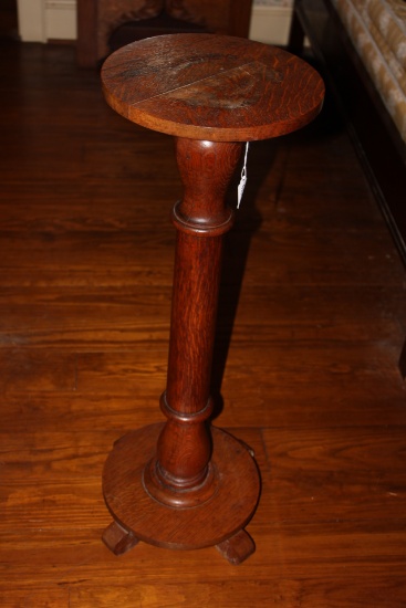 1930s Oak Pedestal Stand.