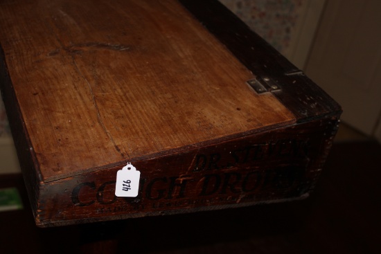 Dr. Stevens Cough Syrup Vintage wood box